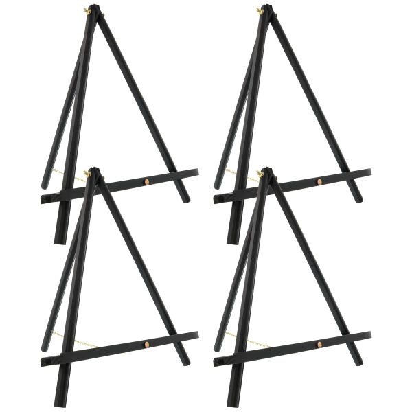 16  High Black Wood Display Stand A-Frame Artist Easel, 4 Pack - Adjustable Wooden Tripod Tabletop Holder Stand for Canvas, Painting Party, Signs For Cheap