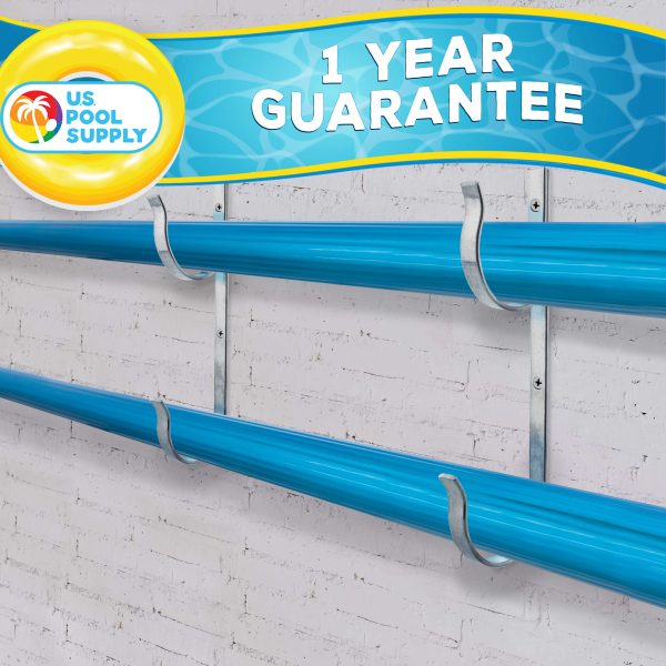 U.S. Pool Supply® Set of 2 Aluminum Pool Hangers for Telescopic Poles - Store Poles with Nets, Vacuums, Hoses & Attachments Online Sale - Image 5