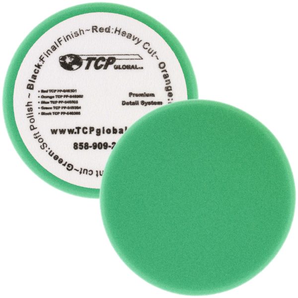 6.5  Green Flat Soft Polishing Grip Foam Polish Pad - DA Hook & Loop Online Hot Sale
