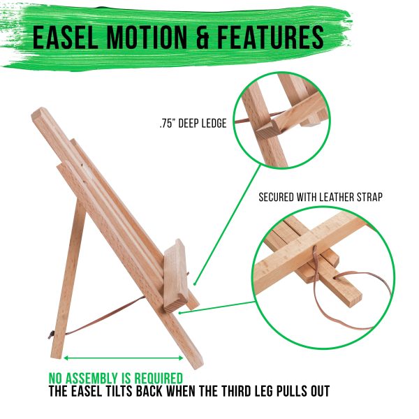11  Small Tabletop Display Stand A-Frame Artist Easel, 12 Pack - Beechwood Tripod, Painting Party Easel, Portable Kids Student Table School Desktop Online - Image 3