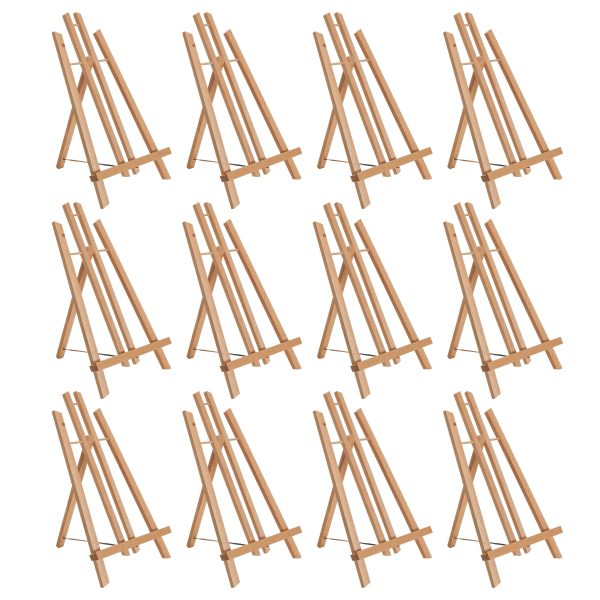 14  Medium Tabletop Display Stand A-Frame Artist Easel, 12 Pack - Beechwood Tripod, Painting Party Easel, Portable Kids Student Table School Desktop Discount