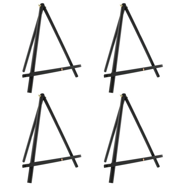 12  High Black Wood Display Stand A-Frame Artist Easel, 4 Pack - Adjustable Wooden Tripod Tabletop Holder Stand for Canvas, Painting Party, Signs For Sale