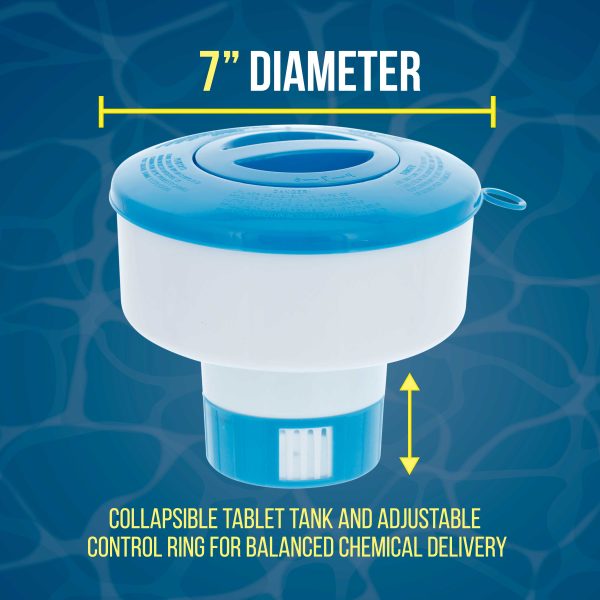 U.S. Pool Supply® Pool Floating Collapsible Chlorine 3  Tablet Chemical Dispenser, 7  Diameter, Collapsible Tank Discount - Image 3
