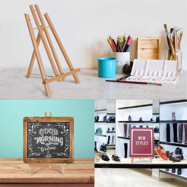14  Medium Tabletop Display Stand A-Frame Artist Easel, 12 Pack - Beechwood Tripod, Painting Party Easel, Portable Kids Student Table School Desktop Discount - Image 5