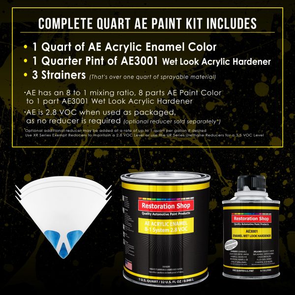 Dark Teal Metallic Acrylic Enamel Auto Paint (Complete Quart Paint Kit) Professional Single Stage Automotive Car Truck Coating, 8:1 Mix Ratio 2.8 VOC Sale - Image 2
