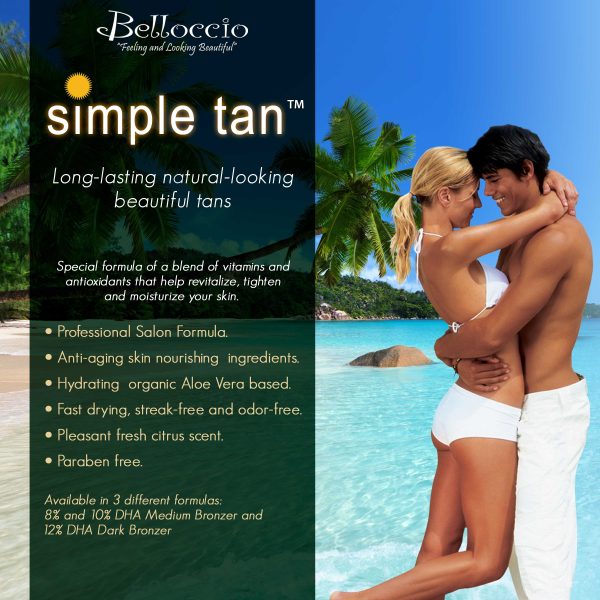 1 Gallon (2 Half Gallons) of Belloccio Simple Tan Professional Salon Sunless Tanning Solution with 8% DHA and Medium Bronzer Color Guide Sale - Image 4