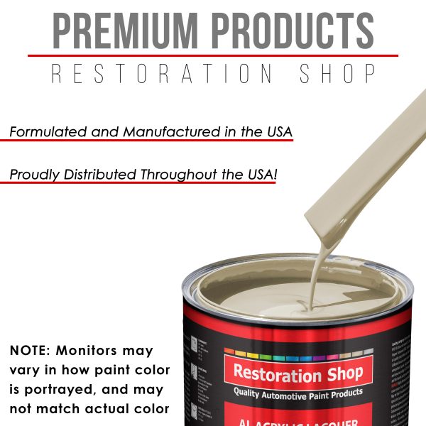 Olympic White - Acrylic Lacquer Auto Paint - Complete Quart Paint Kit with Medium Thinner - Professional Automotive Car Truck Guitar Refinish Coating For Sale - Image 4