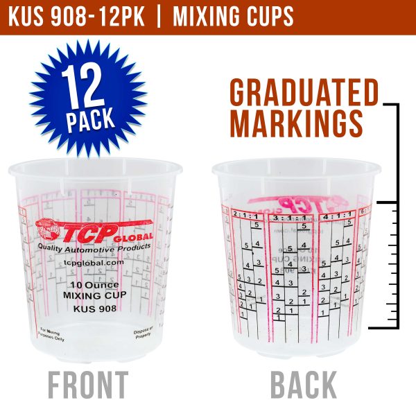 Pack of 12 - Mix Cups - 1 2 Pint size - 10 ounce Volume Paint and Epoxy Mixing Cups - Mix Cups Are Calibrated with Multiple Mixing Ratios Discount - Image 2