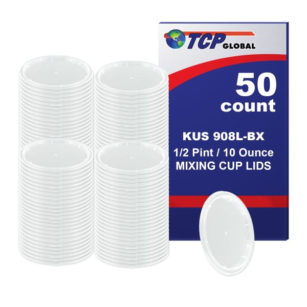 Box of 50 Lids - 1 2 Pint size - Exclusivly fit Custom Shop  TCP Global 10 Ounce Paint Mix Cups on Sale