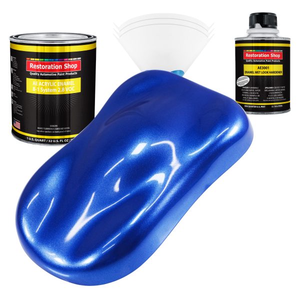 Cobalt Blue Firemist Acrylic Enamel Auto Paint - Complete Quart Paint Kit - Professional Single Stage Automotive Car Coating, 8:1 Mix Ratio 2.8 VOC For Cheap