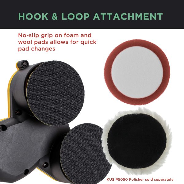 6 Pad Kit of 4  DA Polishing Pads with 5 Waffle Foam & 1 Wool Grip Pads Hot on Sale - Image 5