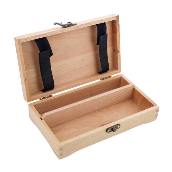 Multi-Function Unfinished Beechwood Artist Tool and Brush Storage Box with Locking Clasps - Protect and Organize and Transport Pencils, Erasers, Tools & Supplies Online Hot Sale