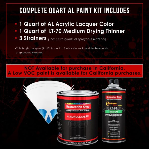 Boss Yellow - Acrylic Lacquer Auto Paint - Complete Quart Paint Kit with Medium Thinner - Professional Automotive Car Truck Guitar Refinish Coating Online Hot Sale - Image 2