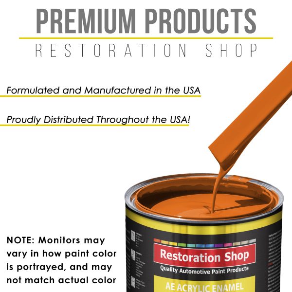 Omaha Orange Acrylic Enamel Auto Paint - Complete Quart Paint Kit - Professional Single Stage Automotive Car Truck Coating, 8:1 Mix Ratio 2.8 VOC For Sale - Image 4