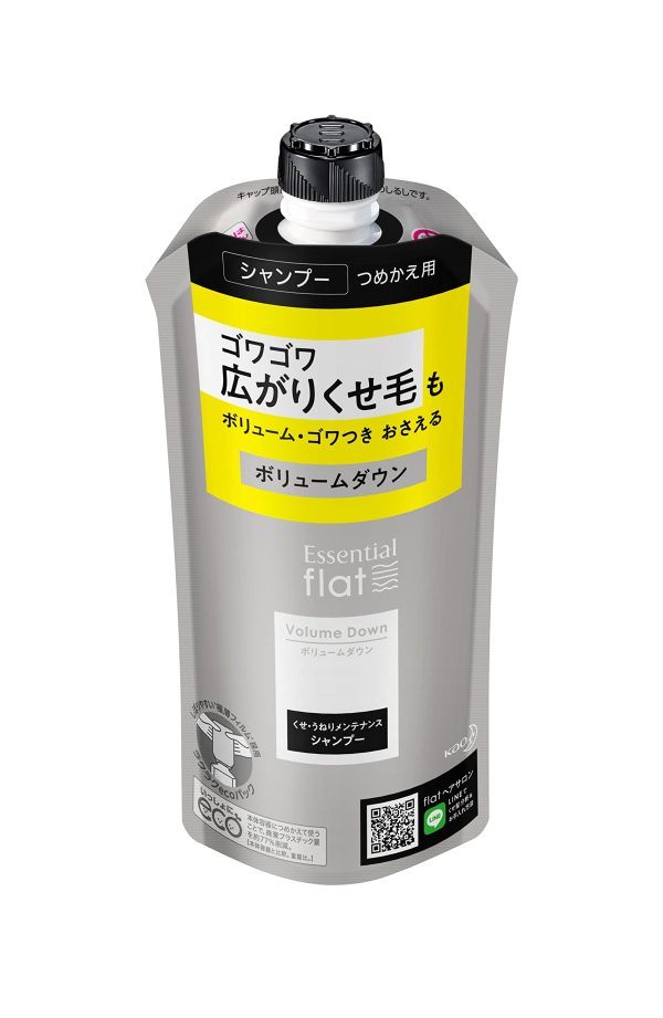 Flat Essential Volume Down Shampoo for Curly Wavy and Straight Hair 340Ml Refill on Sale