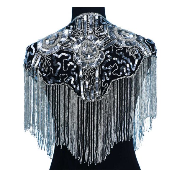 Rose Pattern Beaded Shawl on Sale - Image 4